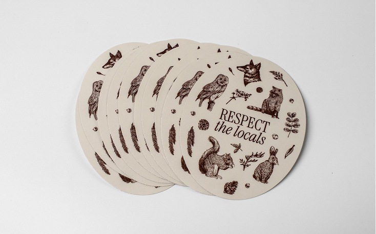 Okologische aufkleber pflanzlicher basis